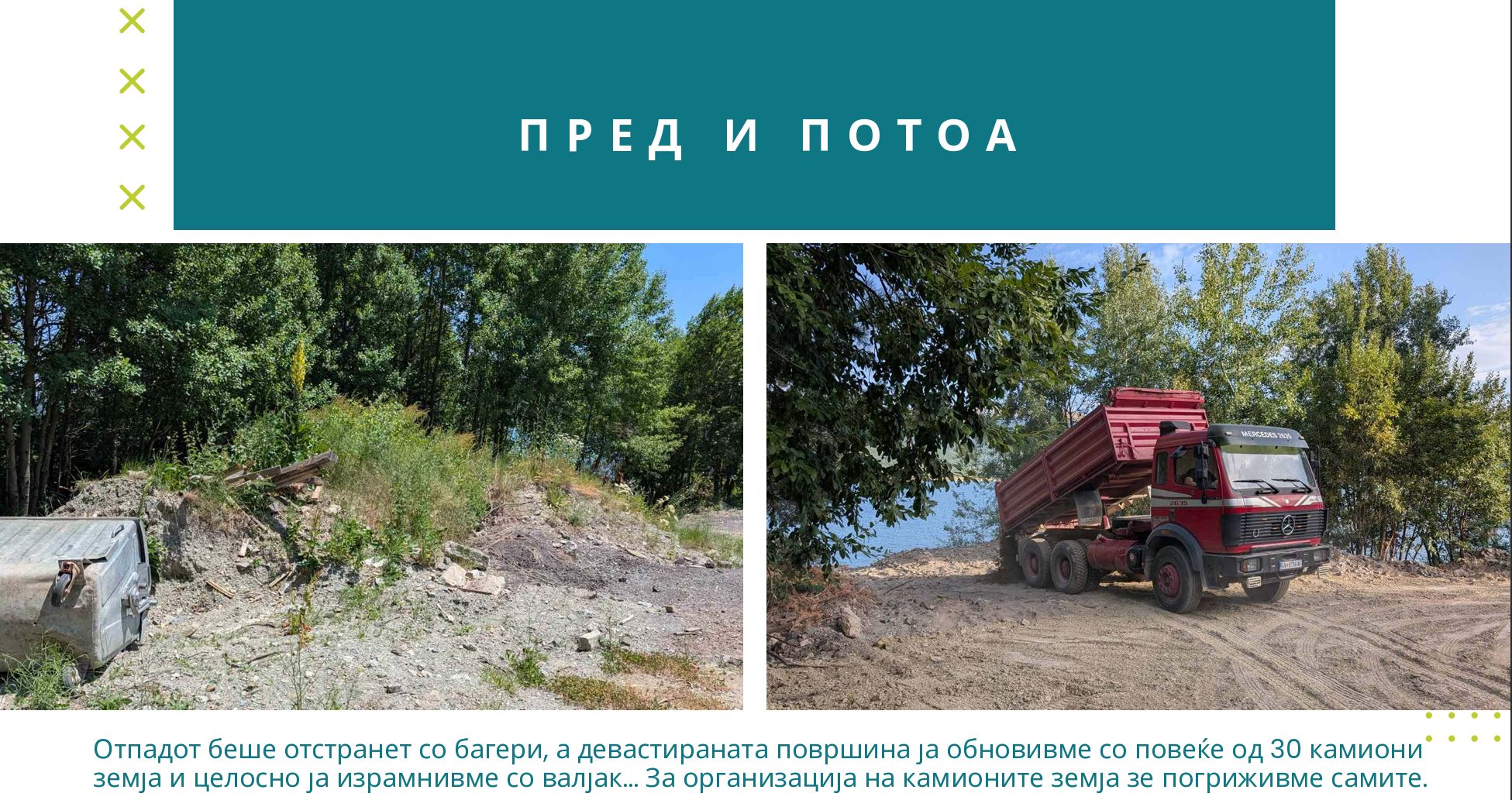 Терен со земја - пред и потоа